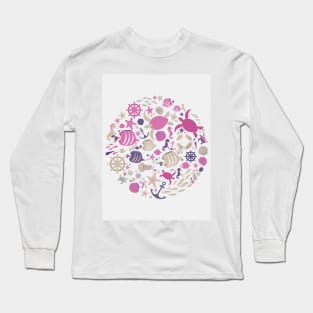 Save The Ocean Keep The Sea Plastic Free Turtle Scene Long Sleeve T-Shirt